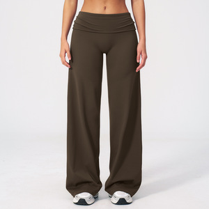 <span class=keywords><strong>Pantalon</strong></span> de yoga évasé pour <span class=keywords><strong>femme</strong></span>, taille haute repliable, extensible, respirant, pour le sport, la gym et les loisirs - Product Image 3