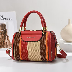 กระเป๋าถือแฟชั่นใหม่2025สำหรับผู้หญิงกระเป๋าสะพายข้างมีซิปสีตัดกันอย่างหรูหรากระเป๋าผู้หญิงสไตล์ลำลองหนัง PU ขนาดใหญ่ - Product Image 6