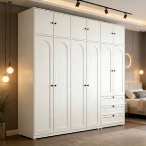 Muebles de Vestidor Directo de Fábrica, Armario Italiano Minimalista Hecho a Medida, Sistema de Almacenamiento Inteligente de Madera Contrachapada - Product Image 3