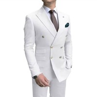 Nouveau costume pour homme décontracté en deux pièces, à double boutonnage, standard pour les affaires, revers en pointe, costume de mariage, smoking pour homme