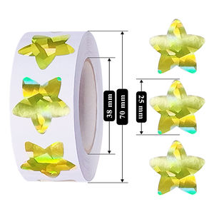 Autocollants étoiles dorées holographiques imperméables, autocollants laser récompense pour fournitures scolaires et décoration DIY - Product Image 6