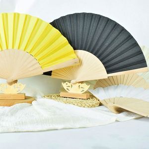 พัดลมพับได้สำหรับงานแต่งงานปรับแต่งได้พัดลมมือถือไม้สีสันสดใสพร้อมลวดลายภาพวาดของที่ระลึกงานฝีมือไม้ไผ่ - Product Image 6