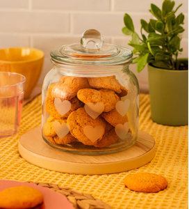 POTÉTIL DE VIDRIO REDONDO CON FORMA DE CORAZÓN Y TAPA HERMÉTICA DE VIDRIO - Product Image 2