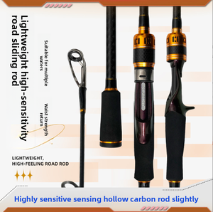 Caña de pescar con señuelo de carbono de fundición larga con un mango de pistola y un mango recto, adecuado para la pesca con señuelos de corriente. - Product Image 5