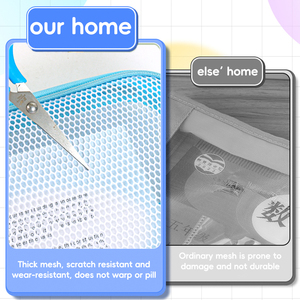 Huajie bán buôn bền lưới công suất lớn A4/A5 dây kéo túi tài liệu nhiều lớp chủ đề tập tin thư mục xử lý chất lượng nộp hồ sơ - Product Image 6