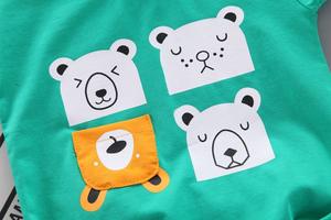 Conjuntos de Pantalones a Cuadros y Camisetas de Algodón Lisas de Verano para Niños, al por Mayor, de Fábrica China - Product Image 3