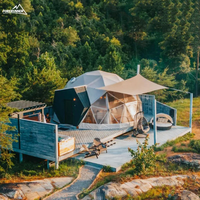 Tente Dôme PVC de Luxe Moderne Forerunner 5m de Hauteur, Design Boule Étoilée, Poteaux en Aluminium, Imperméable Quatre Saisons pour Glamping en Extérieur