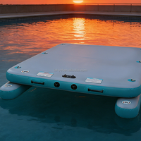 Hailebao Plateforme flottante gonflable portable en PVC pour sports nautiques 300x200x15cm, en tissu Drop-stitch, pour ponton, bateau de pêche, tapis aquatique