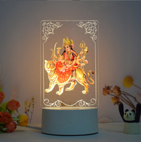 Ensemble cadeau de décoration LED moderne pour la maison, alimenté par USB, lumière blanc chaud, thème divinités hindoues, pour le festival Diwali, idéal pour chambre à coucher, tailles moyenne et petite, vente en gros