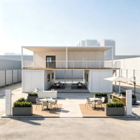 MHY-001 Villa modulaire préfabriquée à double couche, en kit, pour les vacances, maison préfabriquée en conteneur à panneaux plats blancs pour bureau