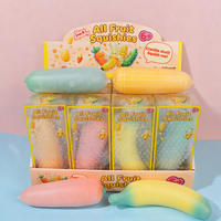 Jouet anti-stress souple et croustillant 14 cm, Squishies fruits et légumes à coque craquelée, pour soulager le stress : Carotte, Concombre, Maïs, Banane