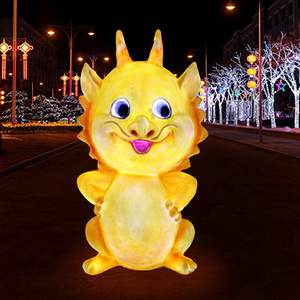 Outdoor 3d Dragon Zodiac Cartoon Motif Lamp Fiberglass Decorative Festival <b>Lights</b> For Park Plaza Villa And Holiday <b>Landscape</b> - Product Image 1