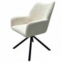 Fauteuil pivotant en tissu populaire en Europe, fauteuil lounge rembourré rotatif à 360 degrés, fauteuil d'appoint à dossier haut avec coussin de siège