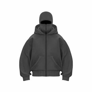 Masque personnalisé de haute qualité <span class=keywords><strong>sweat</strong></span> à capuche Ninja broderie <span class=keywords><strong>Sherpa</strong></span> <span class=keywords><strong>polaire</strong></span> pull zippé sweats à capuche pour hommes sweats à capuche pour hommes - Product Image 2