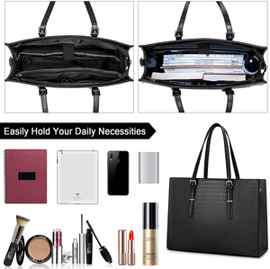 Sac fourre-tout pour ordinateur portable de qualité supérieure, mallette d'ordinateur, sac à bandoulière professionnel pour femme, sacs à main de luxe pour le bureau avec fermeture éclair - Product Image 2