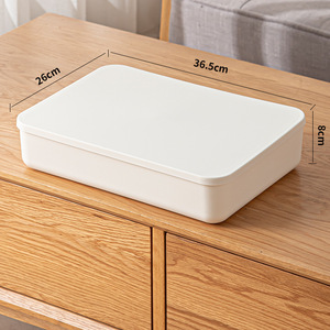 Xjh thiết kế hiện đại PP nhựa lưu trữ Thùng hình chữ nhật ép phun Máy tính để bàn lưu trữ hộp nắp nhà máy bán buôn Stackable cubby - Product Image 6