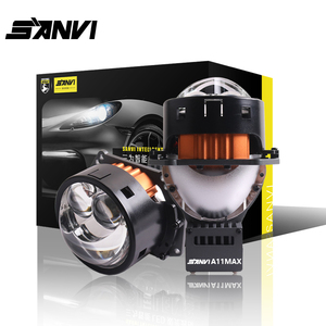 Sanvi NEW aftermarket lentille bleue 3 pouces 5500k 73w haute puissance Super Bright A11 + led projecteur lentille phares