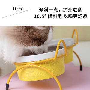 Cat Feeding Bowls Double Elevated Stainless Steel <b>Frame</b> For Cats Food And Water Bowl Set - Product Image 4