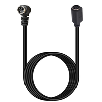 90-Grad-Winkel S-Video Mini-DIN 6-Pin Koaxialkabel mit PVC-Ummantelung, Stecker-Buchse, für Lautsprecher und Monitore