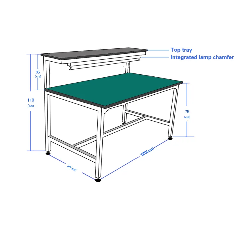 Özelleştirilmiş laboratuvar Metal alüminyum atölye ESD Worktable endüstriyel montaj üretim hattı ESD çalışma tezgahı