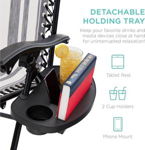 Atacado Personalizar Ajustável Aço Malha Zero Gravidade Lounge Camping Cadeira Recliners Travesseiros e Cup Holder - Product Image 4