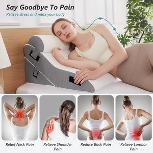 22" Wide Adjustable <strong>Triangle</strong> Bed Wedge <strong>Pillow</strong> Post Surgery <strong>Pillow</strong> for Acid Reflux - Product Image 4