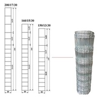 Galvanisé 5-8 Ft Nœud Fixe Cerf Bétail Ferme Clôture en Acier Maille Métallique avec Trous Carrés pour la Gestion des Bovins et Cerfs