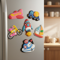 Aimant de réfrigérateur 3D personnalisé en PVC, aimant en caoutchouc souple, autocollant décoratif souvenir pour cadeau promotionnel et décoration intérieure