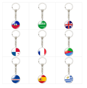 Vente Flash : Porte-clés Drapeaux Nationaux du Monde, Pendentifs en Alliage pour Événements Promotionnels - Product Image 1