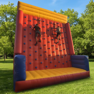 Mur d'escalade gonflable commercial extérieur personnalisé pour jeux gonflables, mur d'escalade collant pour la <span class=keywords><strong>location</strong></span> événementielle - Product Image 1