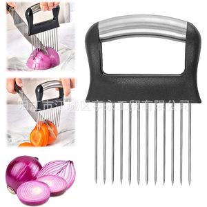 Stainless Steel Onion Pick Meat Tenderizer With Protective Handle For Vegetables And Meat Slicing - Product Image 1