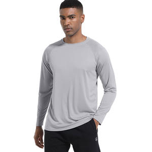 Upf50 + קיץ שרוולים מלאים פרימיום חולצת טריקו חדר כושר פעיל חולצה לגברים מתאים רגיל לייבש מועדון ספורט ריצה - Product Image 5