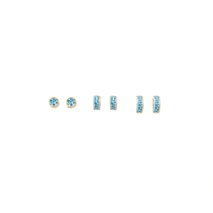 Crystal <b>Earrings</b> 316L Stainless Steel PVD Gold Plating <b>Blue</b> Rhinestones <b>Studs</b> Huggies Fashion Jewelry - Product Image 2
