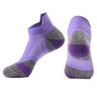 Chaussettes de compression respirantes en coton tricoté à 100 % avec revers, séchage rapide, pour performance sportive en automne, activités de plein air, course à pied et cyclisme