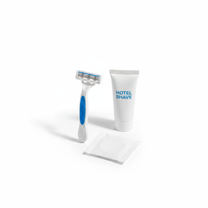 Ensemble rasoir jetable et crème pour hôtel, articles de toilette pour chambre d'hôtes - Product Image 1