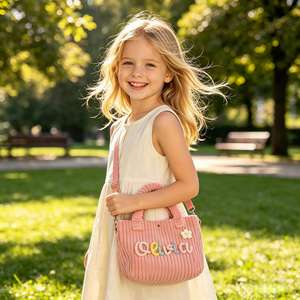 Custom Embroidered Name <b>Corduroy</b> Handbag, Mini Crossbody <b>Bag</b> with Detachable Strap, Personalized <b>Tote</b> for Travel, Shopping - Product Image 4