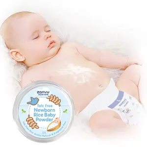 Eigenmarke Neugeborenes Reis-Babypulver mit Puff 100 % Talkmfreies stachelschneidemassen-Pulver 120 g Baby-Talkpulver