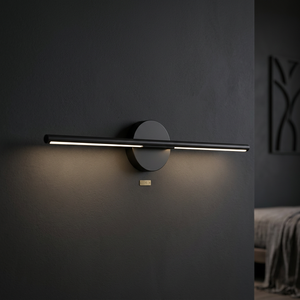 Minimalist Black Metal Wall <b>Lamp</b> LED <b>Warm</b> White Touch Dimmer Indoor Lighting Bathroom Bedroom Living Room - Product Image 3