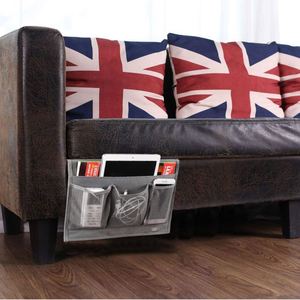 Classic 4-Pockets Foldable Bedside <b>Table</b> Cabinet Organizer Grey Fabric PC Multifunctional Storage Caddy Storage Bags Bedding - Product Image 5