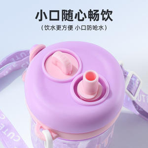 แก้วน้ำพลาสติกพกพาขนาด 650 มล. น่ารัก พร้อมหลอดและที่กรองชา สำหรับนักเรียนและคู่รัก เหมาะสำหรับเป็นของขวัญ - Product Image 3