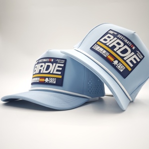 Casquette de baseball et de golf personnalisée en gros à 5 panneaux avec logo en PVC, perforations découpées au laser, motif léopard et réglable - Product Image 1