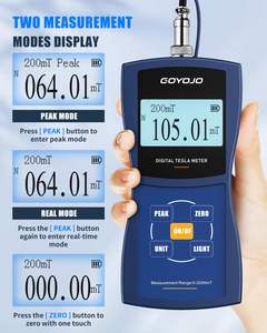 GOYOJO عالية الدقة الرقمية غاوس متر المحمولة المغناطيسي التحقيق المعادن المغناطيسي قياس القوة المغناطيسية القطبية OEM - Product Image 5