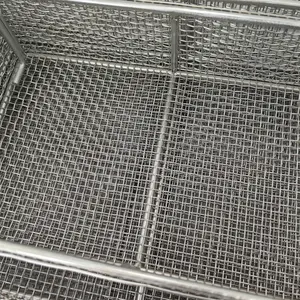 Becustomized özelleştirilmiş 304 dikdörtgen paslanmaz çelik depolama tel tel örgü elek sepet/tıbbi sterilizasyon sepeti/saklama sepetleri