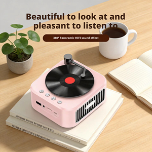 Mini tourne-disque vinyle créatif rétro portable pour l'extérieur, avec haut-parleur 5.3 intégré, batterie intégrée, sortie 5W, parfait - Product Image 6