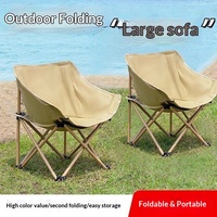 Outdoor Klappstuhl im europäischen Stil aus Kohlenstoffstahl, mondförmig, tragbare Bank, Angelhocker mit Rückenlehne, Picknickhocker aus Oxford-Stoff