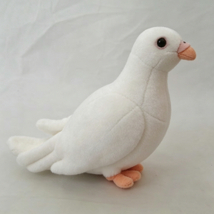 Peluche colombe blanche personnalisée, colombe réaliste en peluche, pigeon blanc en peluche, jouet en peluche colombe, colombe blanche en peluche douce - Product Image 3