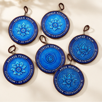 Sous-plat en céramique style Zen personnalisé, motif lotus suspendu à la corde, écologique, antidérapant, résistant à la chaleur, pour cuisine et maison