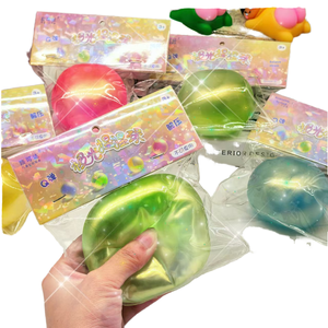 Juguete Antiestrés de TPR con Forma de Manzana Verde Brillante, Suave y Realista, Diseño de Fruta para Niños y Adultos, Alivio de la Ansiedad - Product Image 1