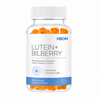 Gummies pour les yeux à marque privée OEM, supplément de lutéine et de myrtille avec zéaxanthine, vitamine C et zinc pour le soutien de la vision, 60 unités