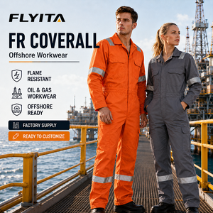 Overol de Trabajo Personalizado de Algodón Ignífugo para Minería de Petróleo y Gas, Uniforme de Seguridad con Reflectores, Ropa de Trabajo de Alta Visibilidad, Retardante de Llama FRC FR - Product Image 3